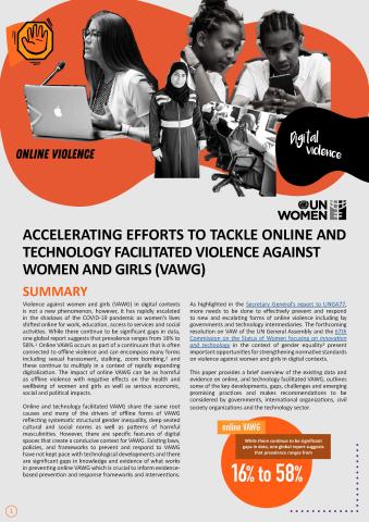 Accelerating efforts to tackle online and technology facilitated violence against women and girls