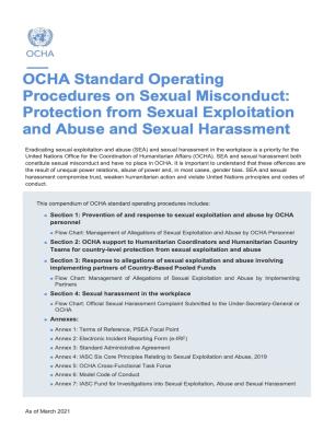Cover - OCHA Standard Operating Procedures on Sexual Misconduct: Protection from Sexual Exploitation and Abuse and Sexual Harassment 