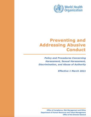 Cover - Policy and Procedures Concerning Harassment, Sexual Harassment, Discrimination, and Abuse of Authority 