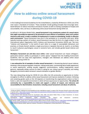 Cover - How to address online sexual harassment during COVID-19