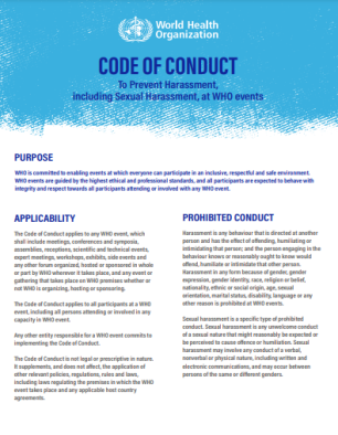 Code of conduct WHO